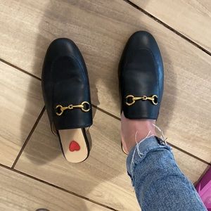 Mule slides black gold